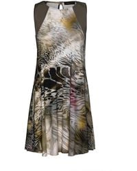 Conquista - Neutrals Khaki Animal Print Dress - Lyst