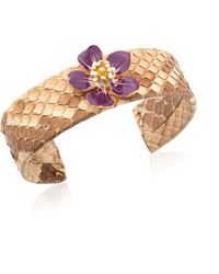 Milou Jewelry - Cherry Blossom Flower Adjustable Leather Cuff Bracelet - Lyst