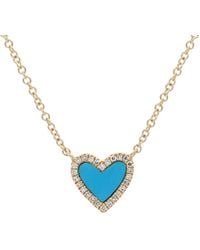 KAMARIA - Heart Necklace With Diamonds - Lyst