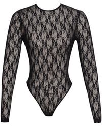 Miss Circle New York - Maisie Lace Long Sleeve Bodysuit - Lyst