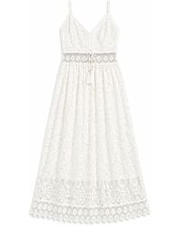 Yumi' - Lace Midi Sundress With Tassel Tie & Ruched Back - Lyst