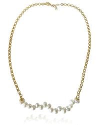 LINYA JEWELLERY - Lely Chain Pearl Necklace - Lyst