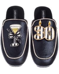 Laines London - Classic Mules With Stripe 30Th Birthday & Champagne Brooches - Lyst