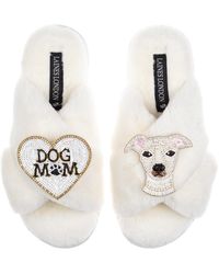 Laines London - Classic Laines Slippers With The Italian Greyhound & Dog Mum Mom Brooches - Lyst