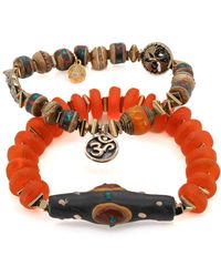 Ebru Jewelry - Mystic Nepal Beaded Om Charm Unique Bracelet Set - Lyst