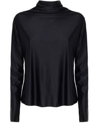 Julia Allert - Leather-Look Long Sleeve Top - Lyst