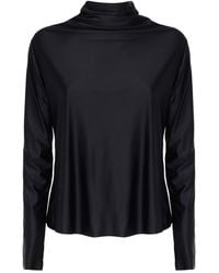 Julia Allert - Leather-Look Long Sleeve Top - Lyst