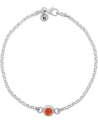 Nellou Jewellery - Carnelian Birthstone Gem Dot Bracelet Sterling - Lyst