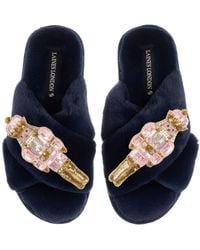 Laines London - Classic Laines Christmas Collection Slippers With Double Grand Nutcrackers Brooches - Lyst
