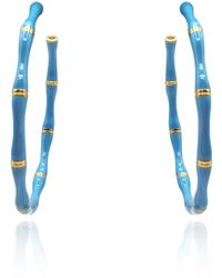 Michael Nash Jewelry - Sloan Enamel And Bamboo Hoop Earrings - Lyst