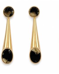 By Ozge - Midnight Enamel Drop Plated Earrings - Lyst