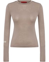 Pcfg - Neutrals Silken Touch Sheer Long-Sleeve Top - Lyst