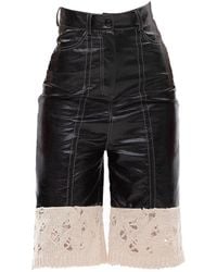 Maison Bogomil - Edge Contrast – Cropped Eco-Leather & Knit Shorts - Lyst