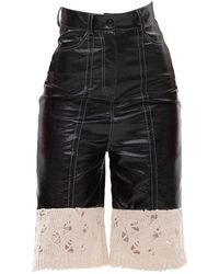Maison Bogomil - Edge Contrast – Cropped Eco-Leather & Knit Shorts - Lyst