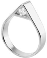 Gutta Design - Aim Ring Rhodium Plated - Lyst