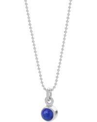 Nellou Jewellery - Gem Dot Birthstone Necklace September Lapis Sterling - Lyst
