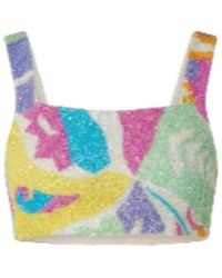 Oceanus - Azure Beaded Crop Top - Lyst