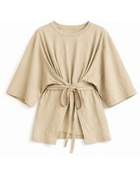 Lou&Up (Formerly Loup Clothing) - Neutrals Wrap Tie Tee Tan - Lyst