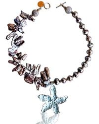 Edgar Navarro Jewelry - Neutrals Edgar Navarro Starfish Pendant With River Pearls & Mother Of Pearl Necklace - Lyst