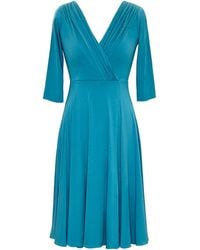 Alie Street London - Annie Faux Wrap Fit And Flare Party Dress - Lyst