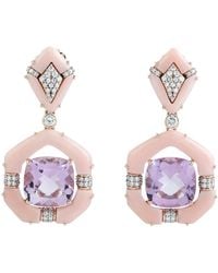 Artisan - Amethyst, Opal & Diamond Drop Earrings - Lyst