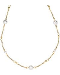 Miss Cecilia - Classic Tin Cup Pearl Necklace - Lyst