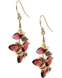 Lori Kaplan Design - Garnet Tanzanite Signature Earrings - Lyst