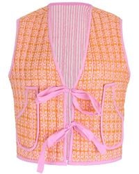 Echo of Pink - Masie Reversible Hand Block Print Cotton Crop Quilted Jacket - Lyst