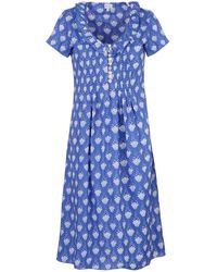 At Last - 'Cotton Karen Short Sleeve Day Dress - Lyst