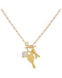 VALERIE CHIC - Initial Letter Tennis Racket Pearl Ball Necklace 18K - Lyst