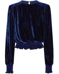 LAHIVE - M.J. Cobalt Silk Velvet Top - Lyst