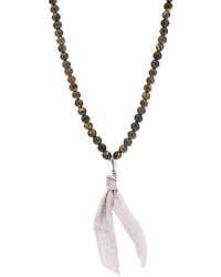 Anchor and Crew - Tigers Eye Luke, Stone & Cotton Voile Skinny Necklace X Wrap Bracelet - Lyst