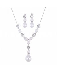 Modenaire - Elegant Pearl Drop Necklace And Earrings Set - Lyst