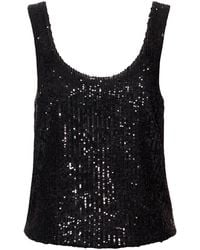 AGGI by HALEWSKI - Raya Obsidian Sequin Tank Top - Lyst