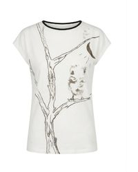 Conquista - Artistic Print Cap-Sleeve Top With Contrast Trim - Lyst