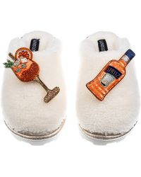 Laines London - Teddy Closed Toe Slippers With Summer Spritzer Brooches - Lyst