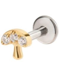 Vanhi - Crystal Mushroom Threadless Flat Back Titanium Cartilage Stud - Lyst