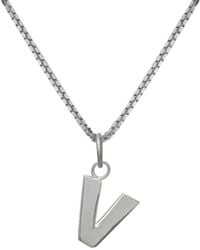 Edge Only - Letter Pendant "V" Initial Necklace Sterling - Lyst