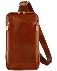 Time Resistance - Cognac Leather Sling Bag Chest Bag - Lyst