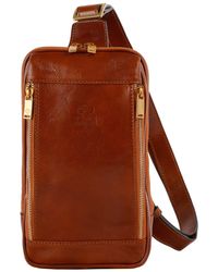 Time Resistance - Cognac Leather Sling Bag Chest Bag - Lyst