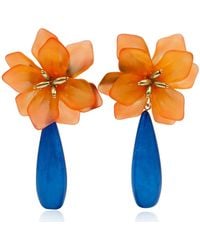 Michael Nash Jewelry - Flora Resin Floral Clip On Earring With Drop - Lyst