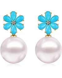 Kai Fine Jewelry - Solid Flora Natural Diamond & Freshwater Pearl Convertible Drop Earrings - Lyst