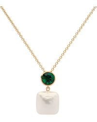 Emma Holland Jewellery - Emerald Crystal & Baroque Pearl Pendant - Lyst
