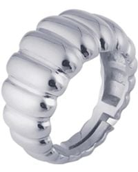 Spero London - Chunky Multi Dished Adjustable Statement Sterling Croissant Ring - Lyst