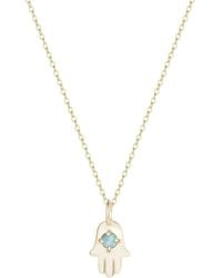 KAMARIA - Opal Hamsa Charm Necklace - Lyst