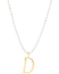 Chiara Tedeschi Jewellery - Your Pearl Necklace Initial Charm - Lyst