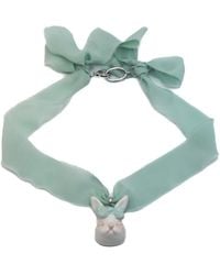 H2 Studio - Grumpy Bunny Mint Silk Choker Necklace - Lyst