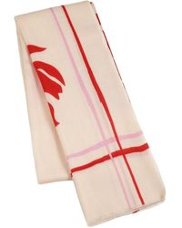 Heritagemoda - Neutrals Luxury Wool-Silk Scarf – Hand-Painted Ivory With & Floral Design - Lyst