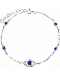 Kylie Harper - Sapphire Evil Eye Station Bracelet - Lyst
