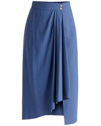 Paisie - Draped Wrap Midi Skirt - Lyst